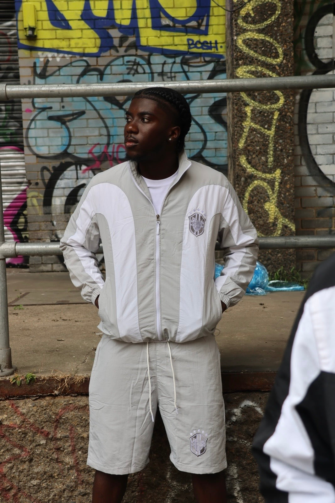 SCREWLOOSE Brazil Crinkle Track Top - Grey