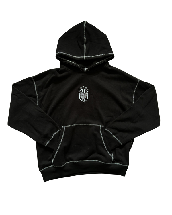 SCREWLOOSE OG BRAZIL REVERSE STITCH PULLOVER HOODIE - BLACK