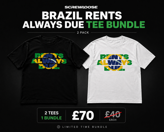 SCREWLOOSE Rents Always Due Tee - 2 Pack (Black & White)