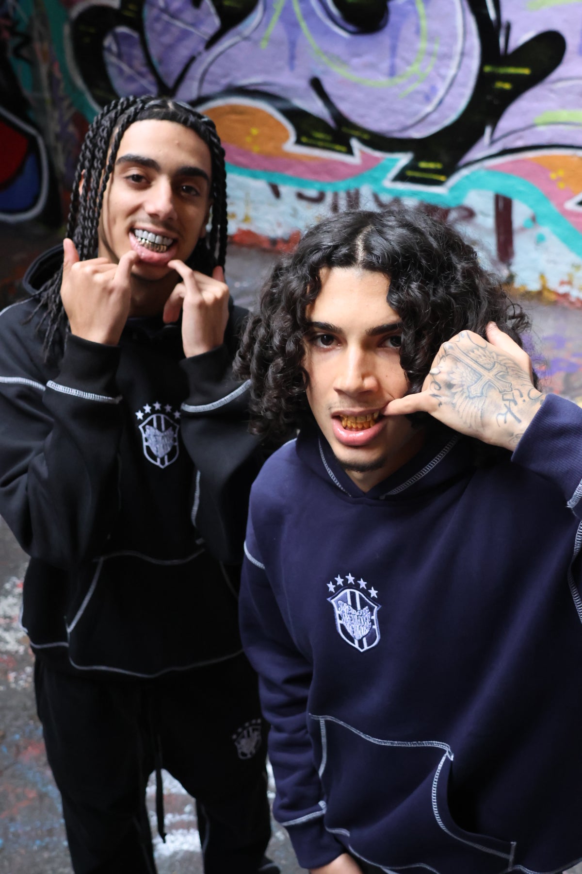 SCREWLOOSE OG BRAZIL REVERSE STITCH PULLOVER HOODIE - NAVY