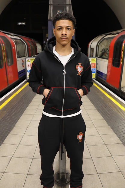 SCREWLOOSE Portugal Zip-Up Hoodie - Black