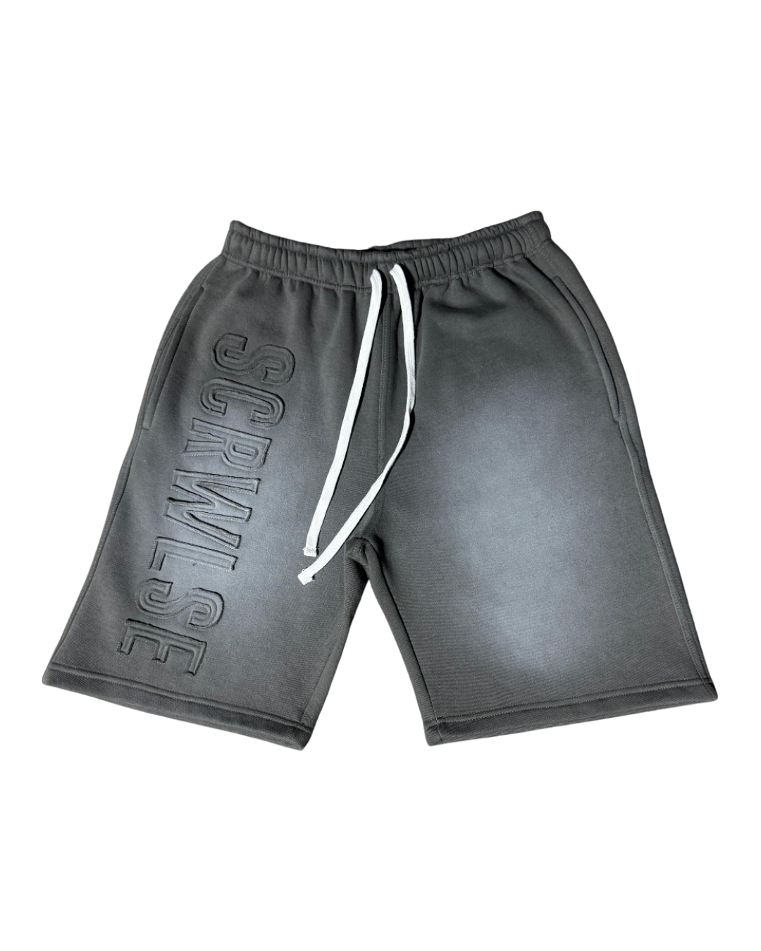 SCREWLOOSE Acid Wash Shorts - Cement Grey