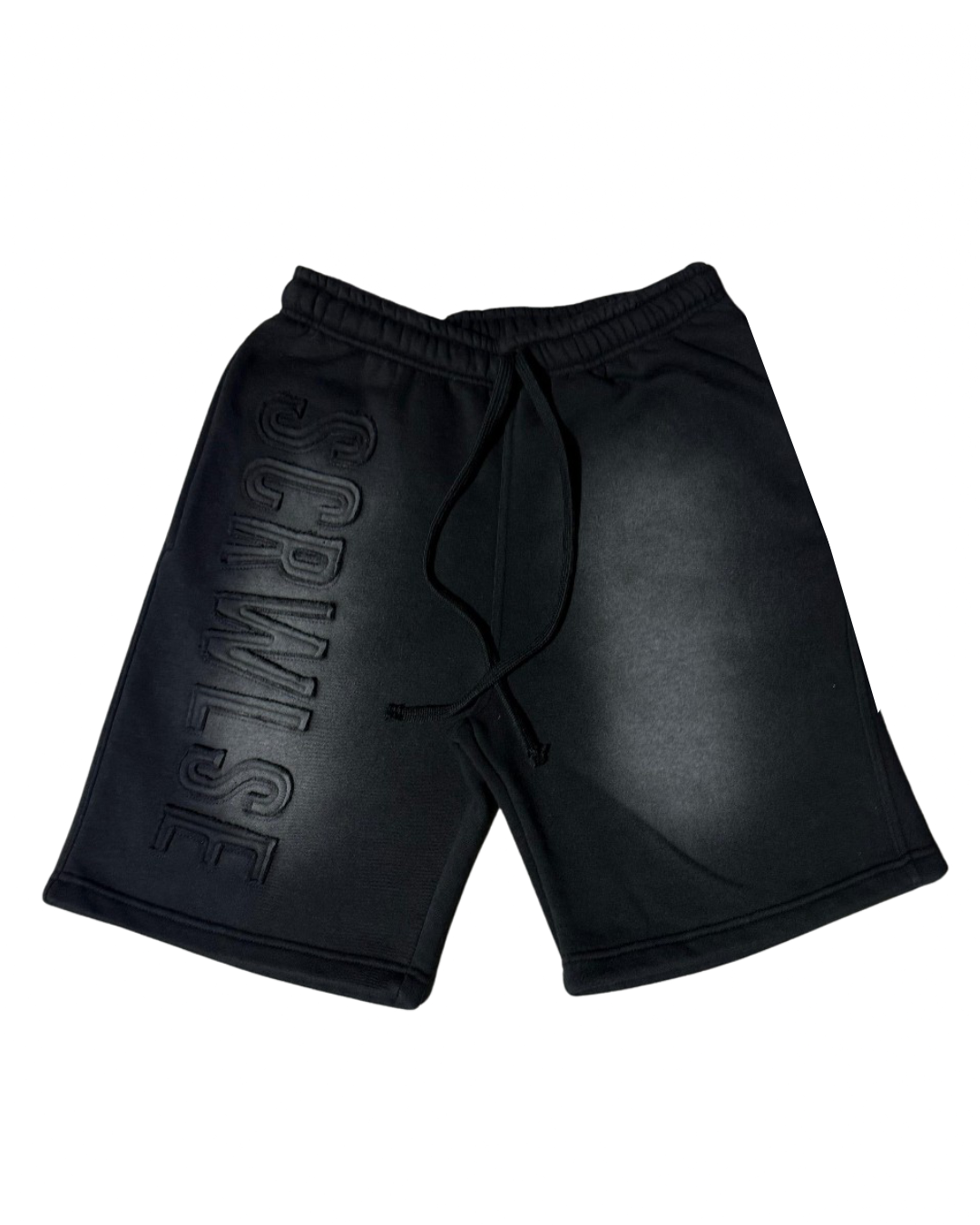 SCREWLOOSE Acid Wash Shorts - Midnight Black