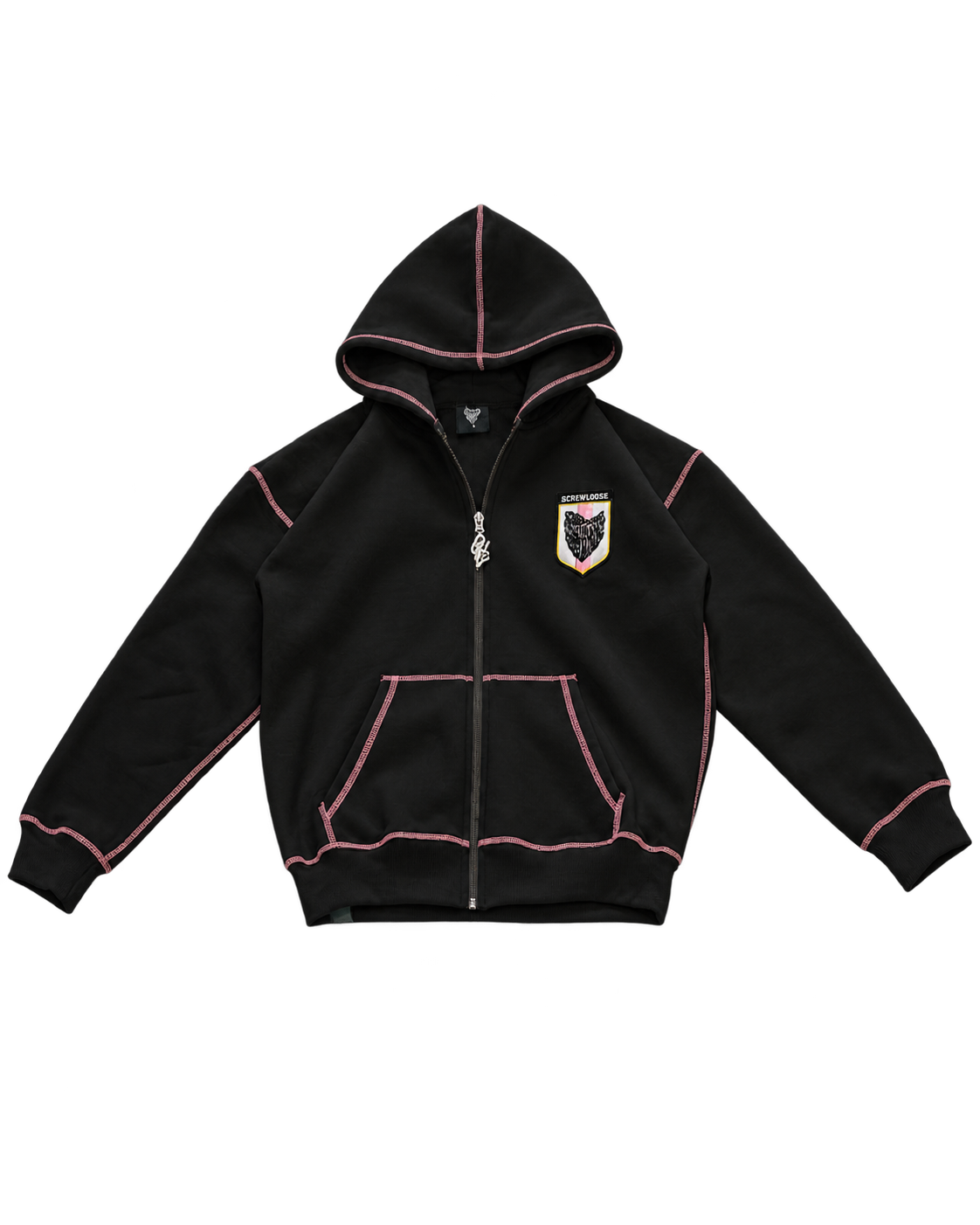 SCREWLOOSE Japan Zip-Up Hoodie - Shibuya Black