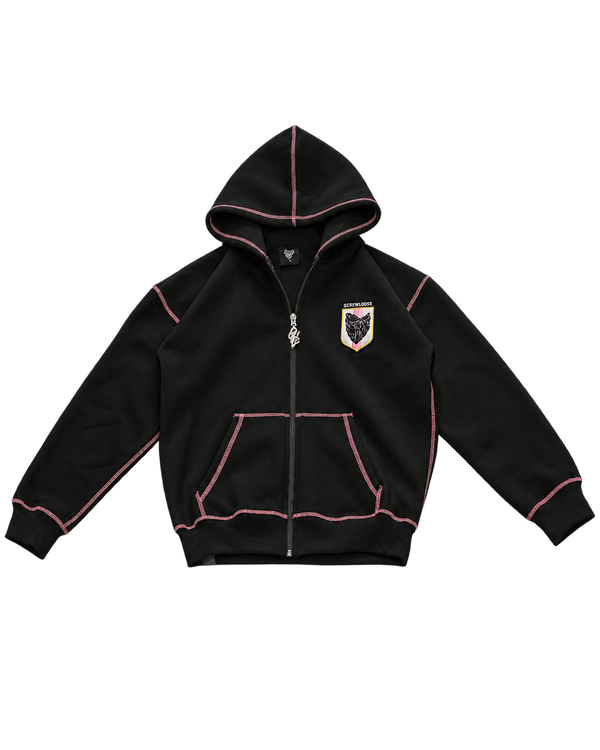 SCREWLOOSE Japan Zip-Up Hoodie - Shibuya Black