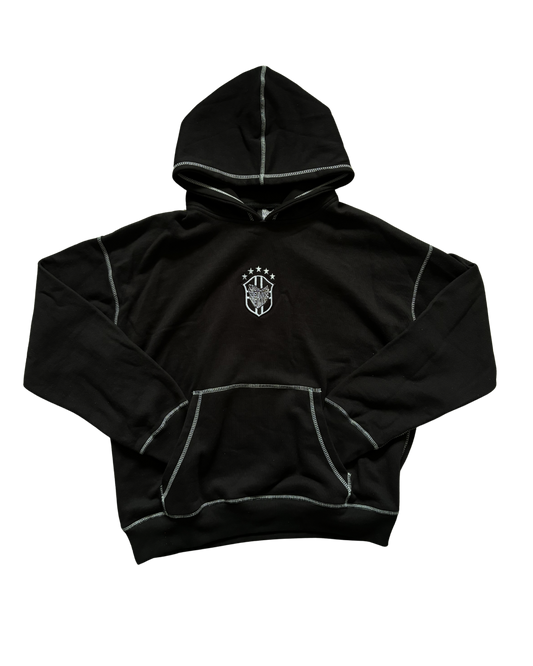 SCREWLOOSE OG BRAZIL REVERSE STITCH PULLOVER HOODIE - BLACK