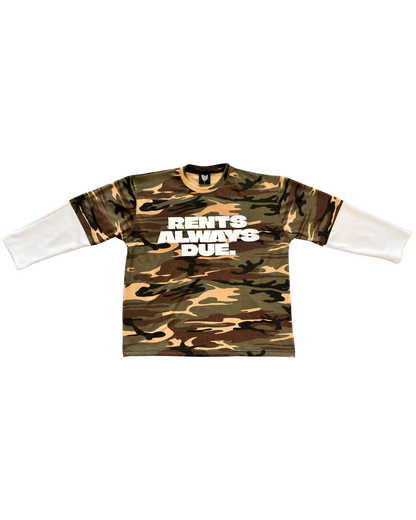 SCREWLOOSE RENTS ALWAYS DUE REFLECTIVE LONGSLEEVE - CAMO/WHITE