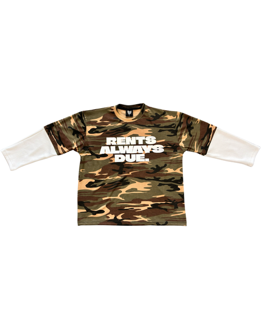 SCREWLOOSE RENTS ALWAYS DUE REFLECTIVE LONGSLEEVE - CAMO/WHITE