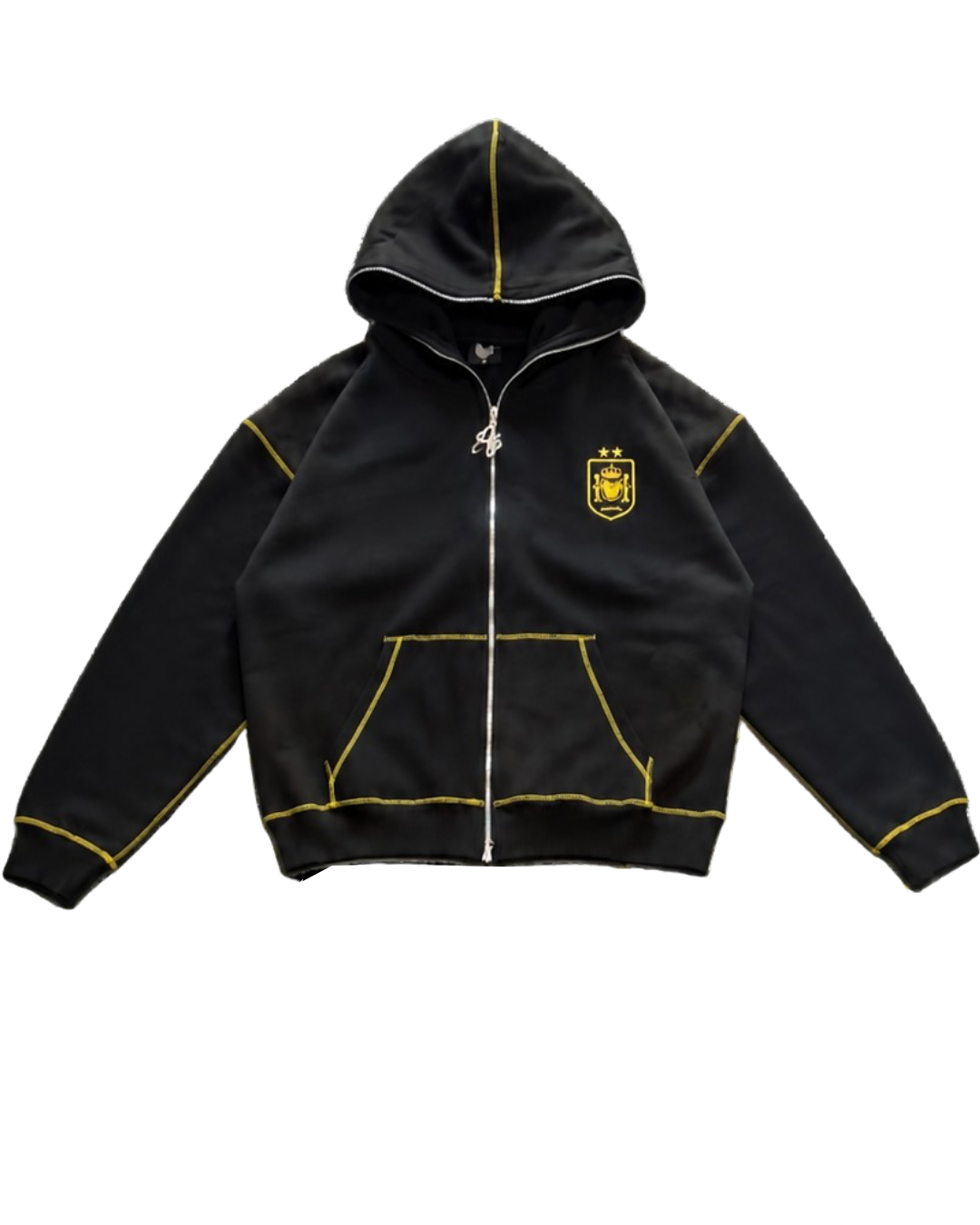 SCREWLOOSE SPAIN ZIP-UP HOODIE - BLACK/YELLOW