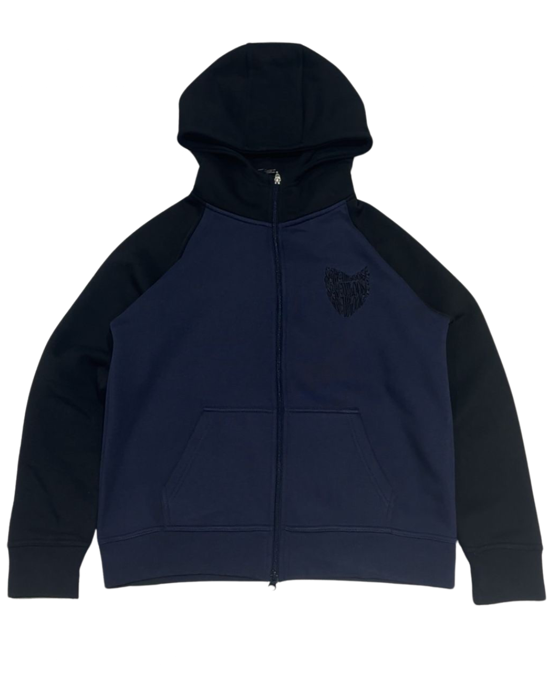 SCREWLOOSE OG COLOUR BLOCK ZIP-UP HOODIE - NAVY/BLACK
