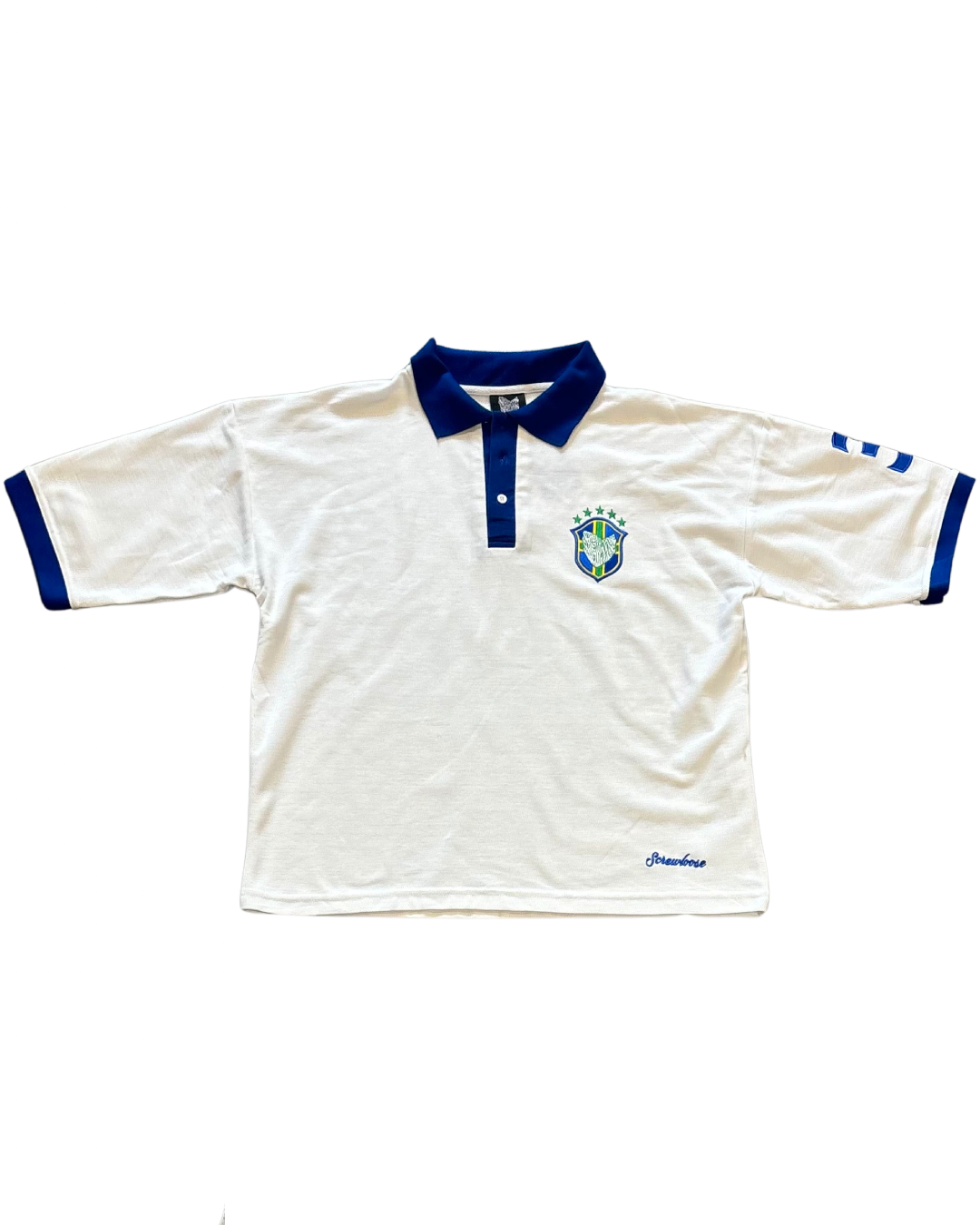 SCREWLOOSE OG BRAZIL POLO TEE - WHITE/BLUE