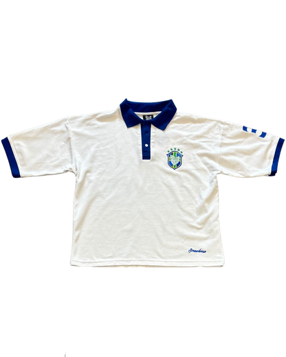SCREWLOOSE OG BRAZIL POLO TEE - WHITE/BLUE