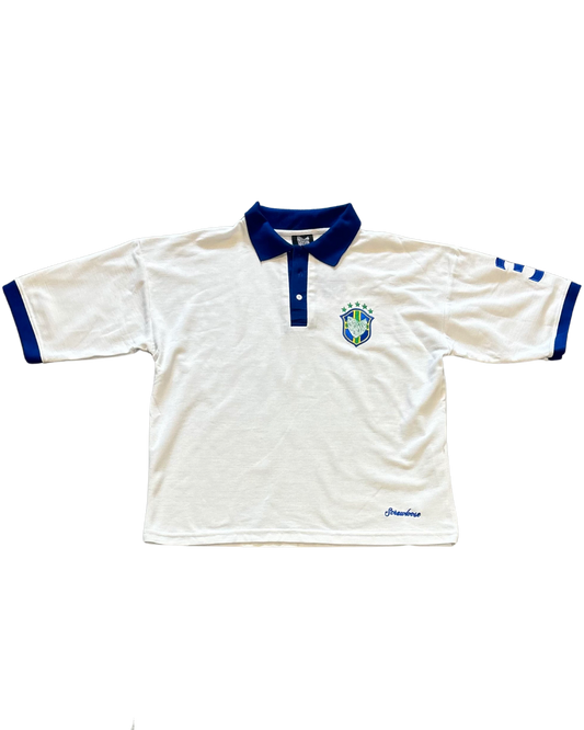 SCREWLOOSE OG BRAZIL POLO TEE - WHITE/BLUE
