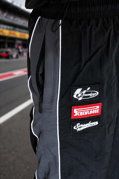 SCREWLOOSE F1 TRACK PANTS - BLACK/ANTHRACITE
