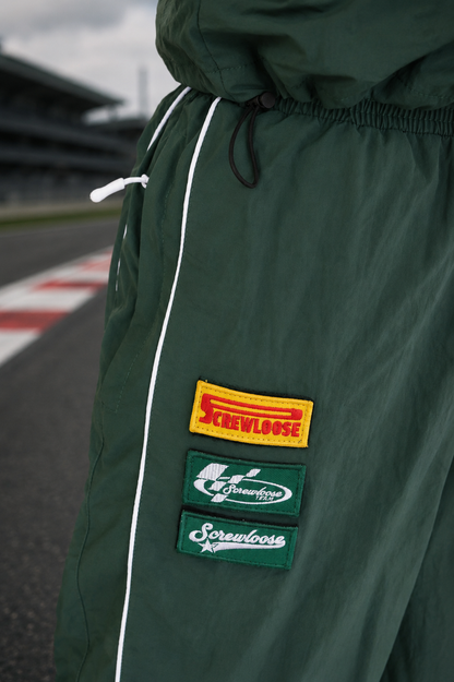 SCREWLOOSE TRACK PANTS - OLIVE GREEN/KHAKI