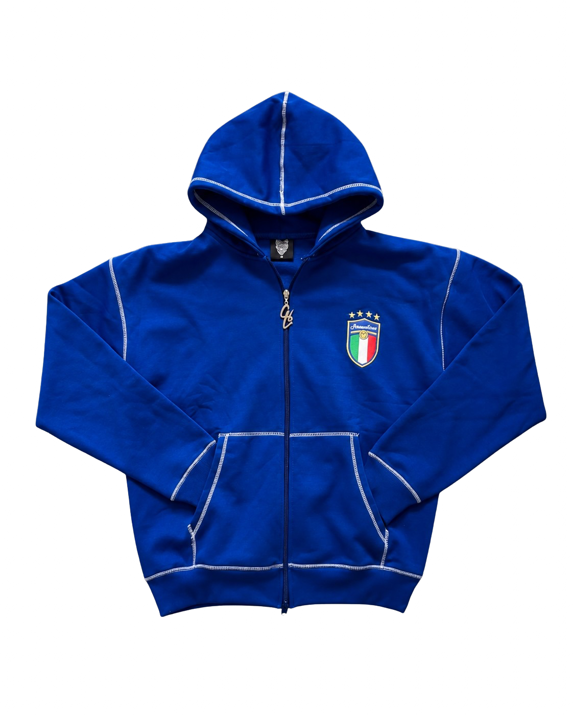 SCREWLOOSE OG ITALY ZIP-UP HOODIE - SAN SIRO BLUE