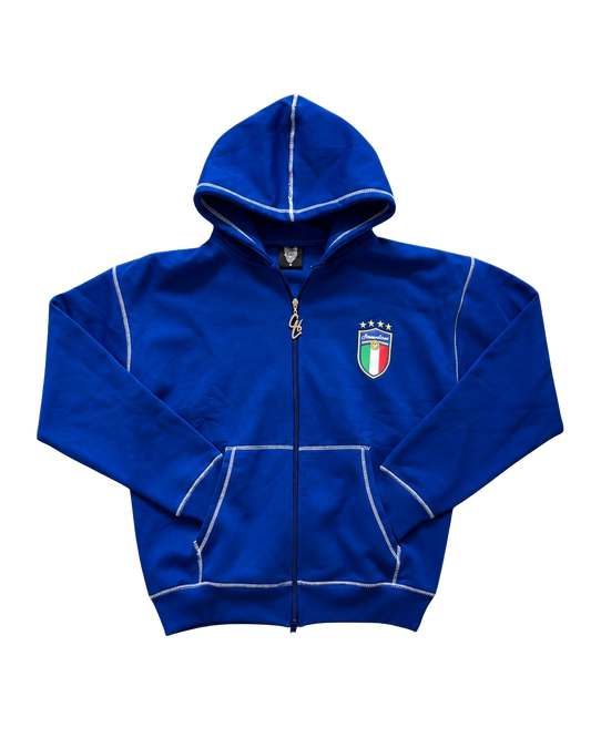 SCREWLOOSE OG ITALY ZIP-UP HOODIE - SAN SIRO BLUE