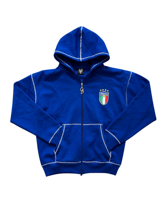 SCREWLOOSE Italy Zip-Up Hoodie - San Siro Blue