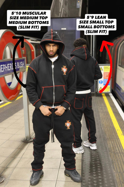 SCREWLOOSE Portugal Zip-Up Hoodie - Black