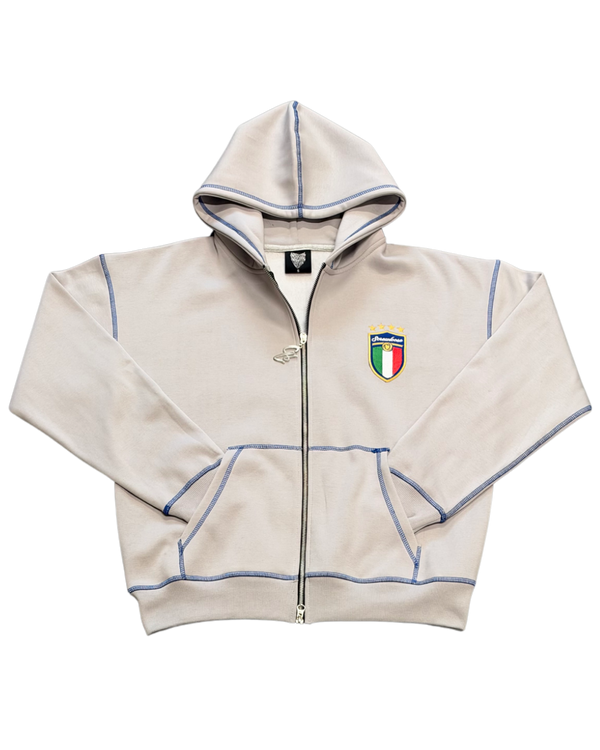 SCREWLOOSE Italy Zip-Up Hoodie - Sicily Grey