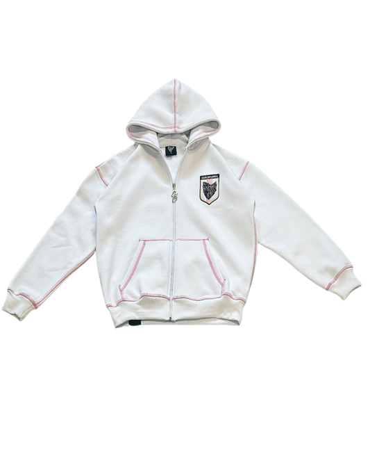 SCREWLOOSE OG JAPAN ZIP-UP HOODIE - TOKYO WHITE