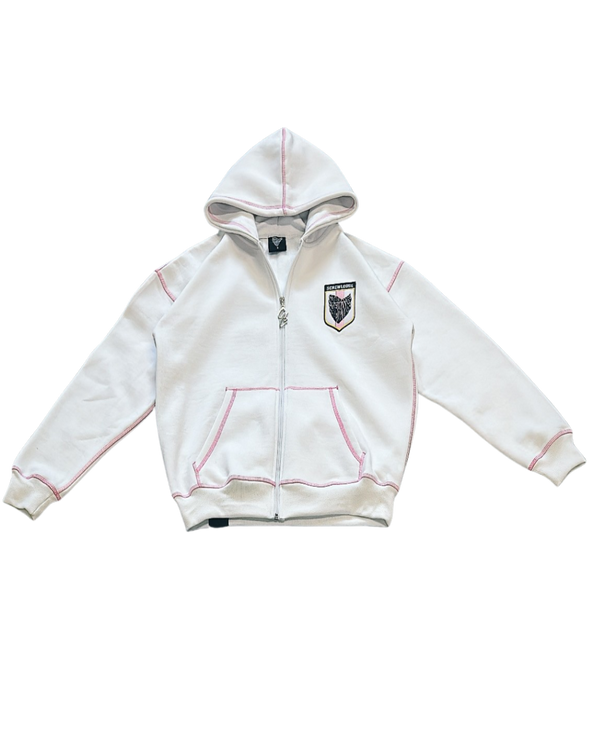 SCREWLOOSE Japan Zip-Up Hoodie - Tokyo White