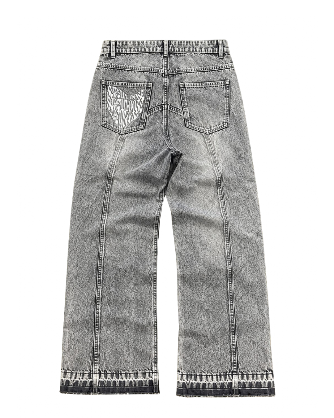 SCREWLOOSE OG WASHED DENIM JEANS - LIGHT GREY