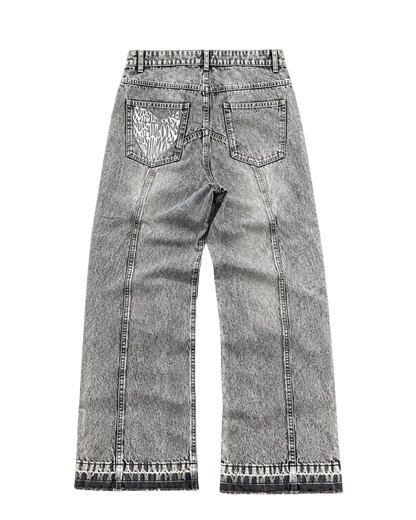 SCREWLOOSE OG WASHED DENIM JEANS - LIGHT GREY
