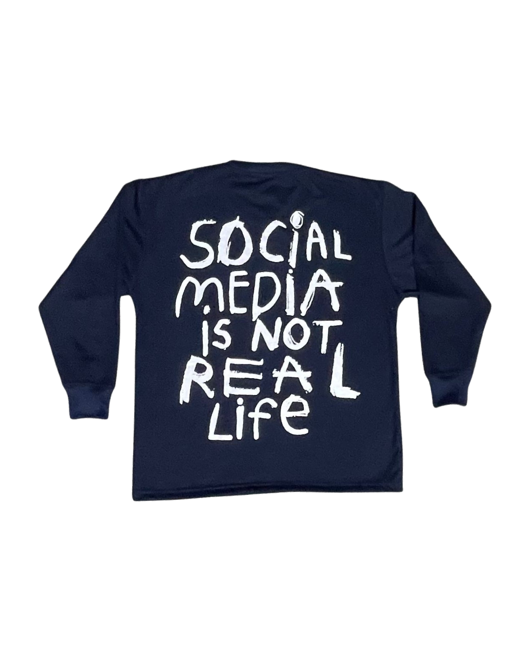 SCREWLOOSE OG LONGSLEEVE SOCIAL MEDIA T-SHIRT - NAVY