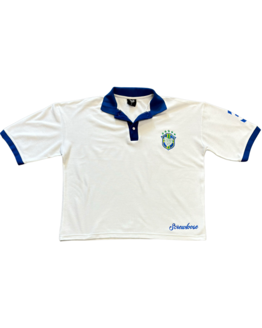 SCREWLOOSE OG BRAZIL POLO TEE - WHITE/BLUE