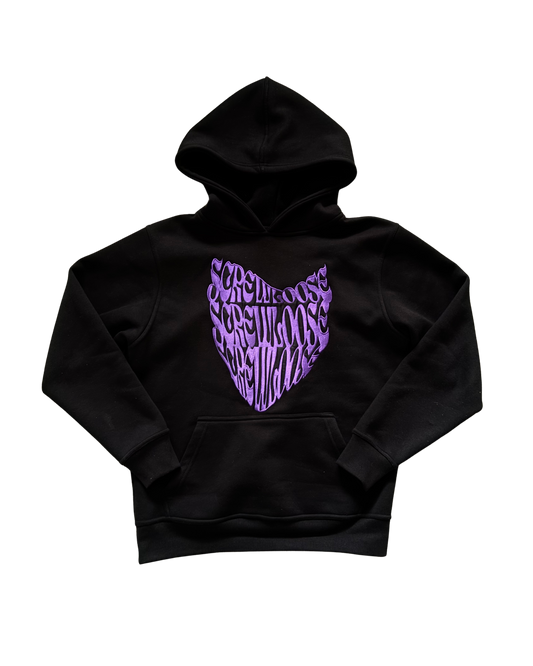 SCREWLOOSE APPLIQUÉ  EMBROIDERY HOODIE - DARK KNIGHT
