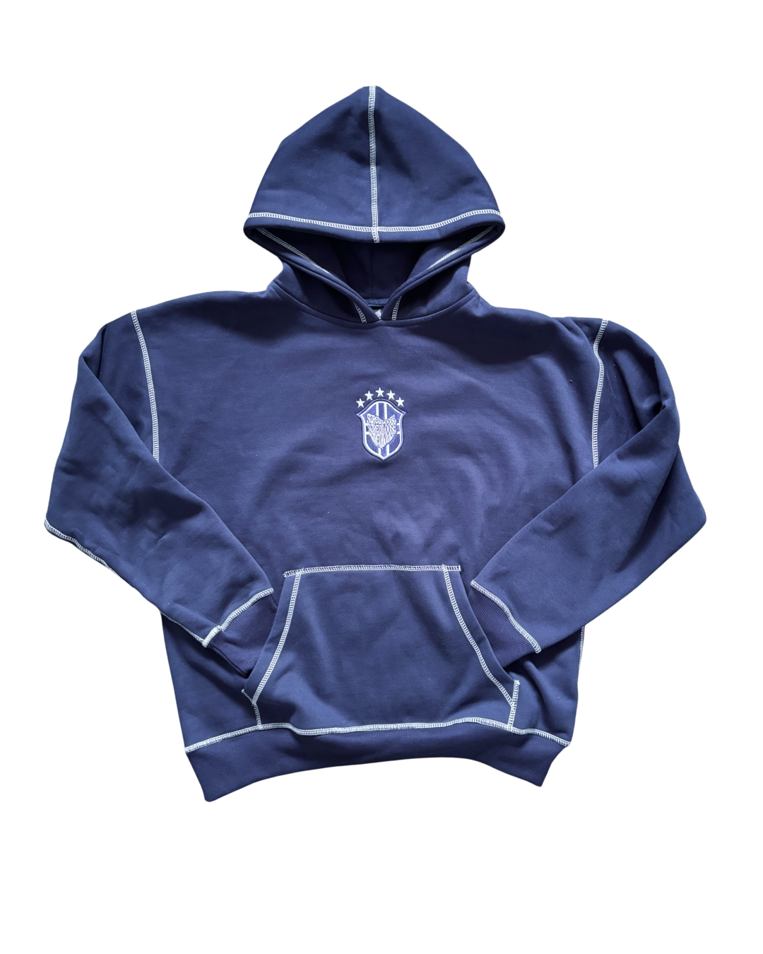 SCREWLOOSE OG BRAZIL REVERSE STITCH PULLOVER HOODIE - NAVY