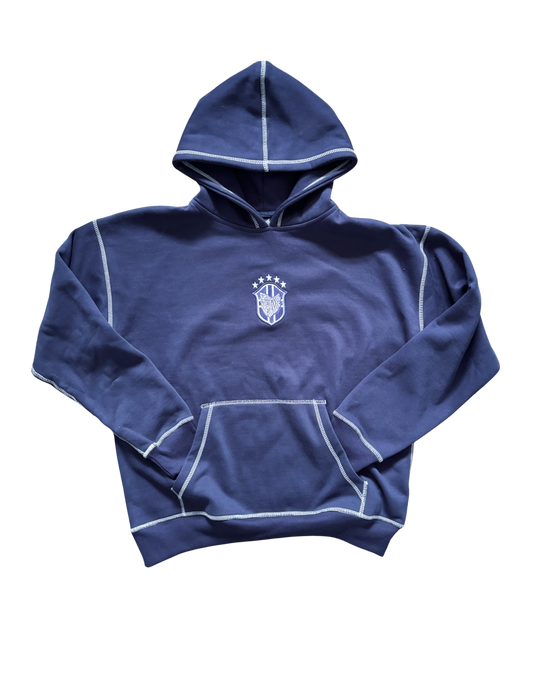 SCREWLOOSE OG BRAZIL REVERSE STITCH PULLOVER HOODIE - NAVY