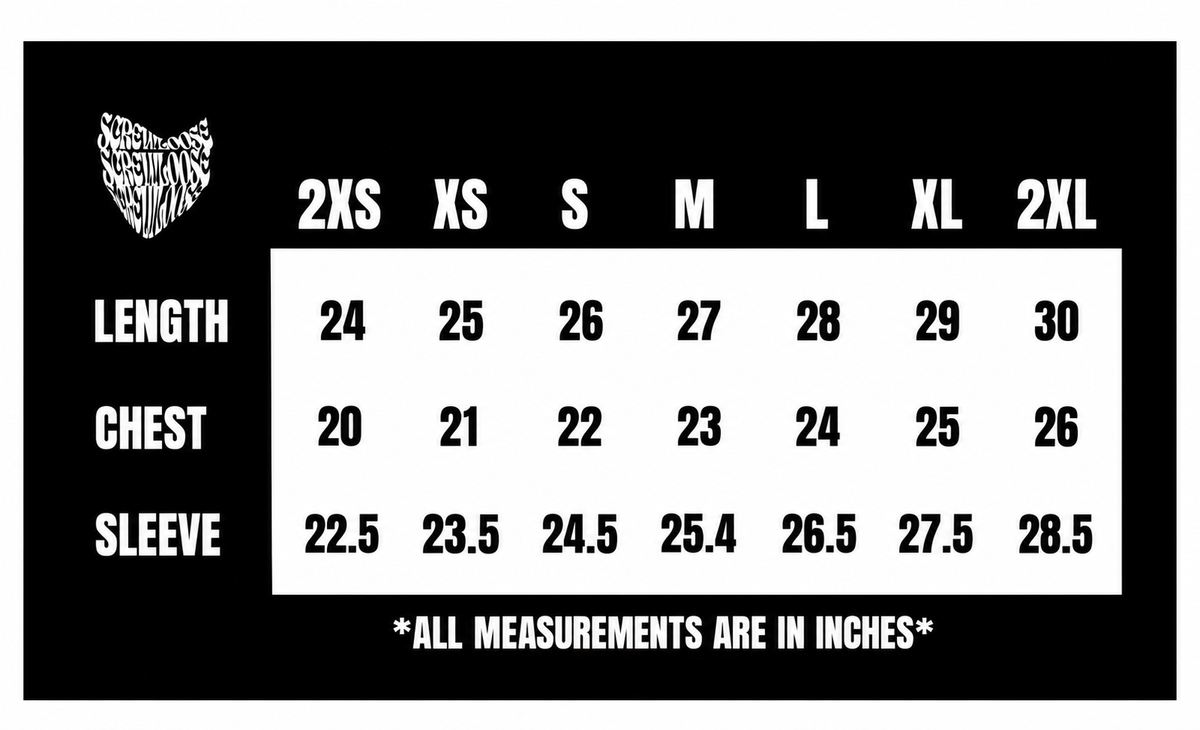 Product size chart