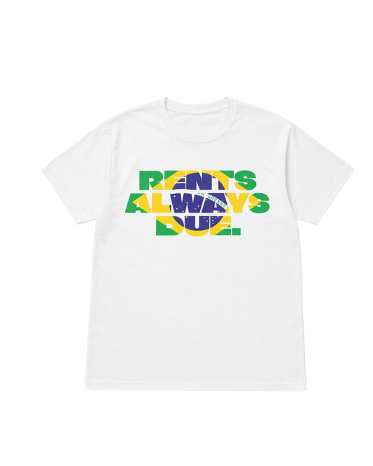 SCREWLOOSE OG RENTS ALWAYS DUE TEE - BRAZIL WHITE