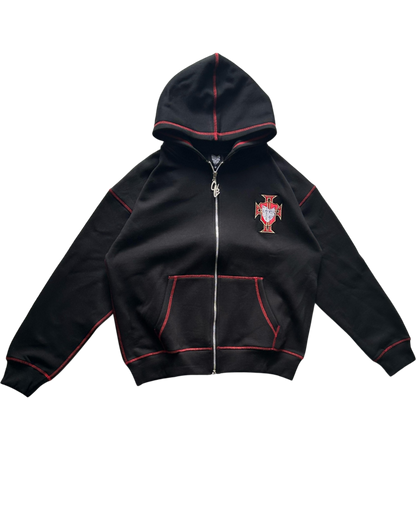 SCREWLOOSE Portugal Zip-Up Hoodie - Black