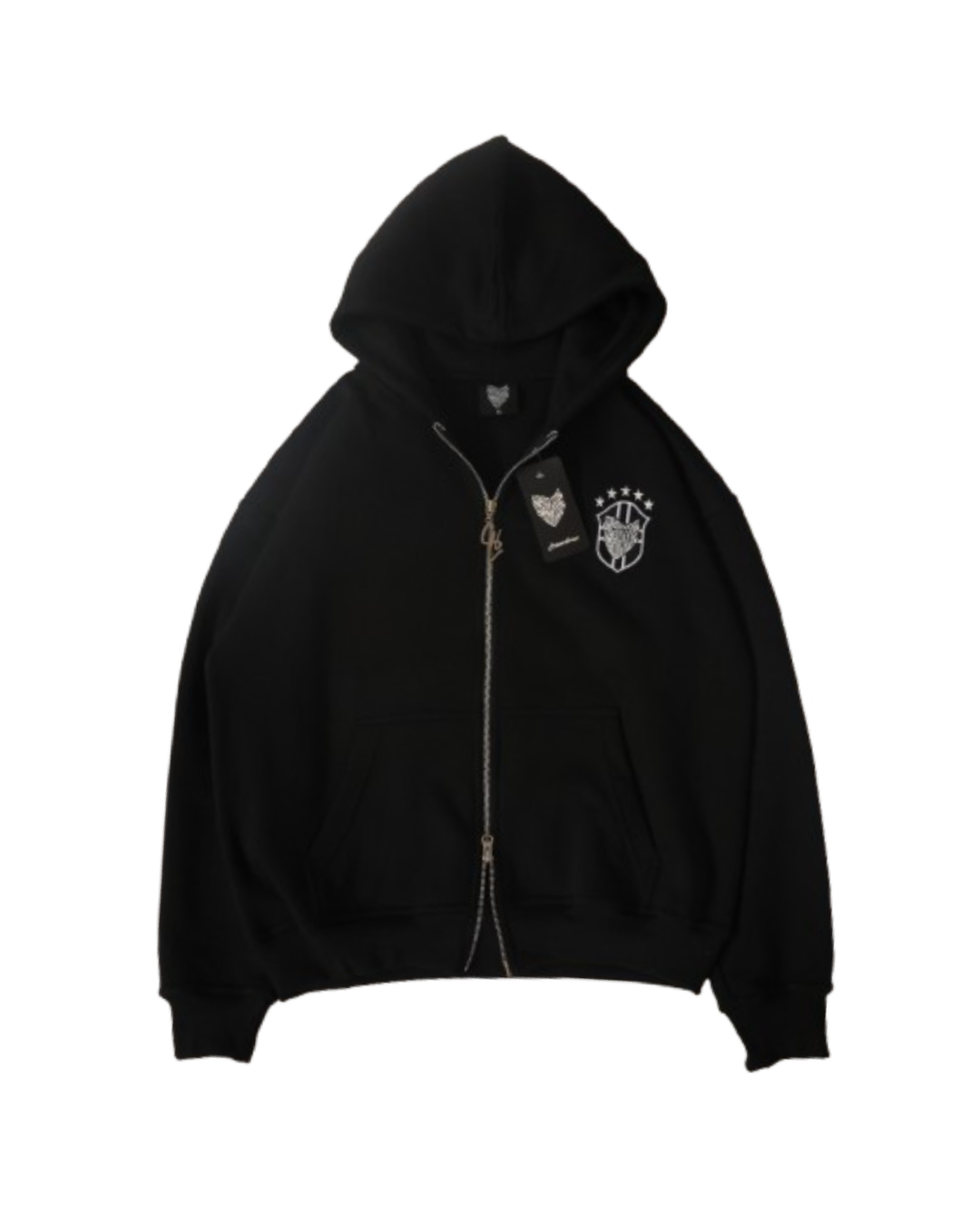 SCREWLOOSE OG BRAZIL ZIP-UP HOODIE - BLACK