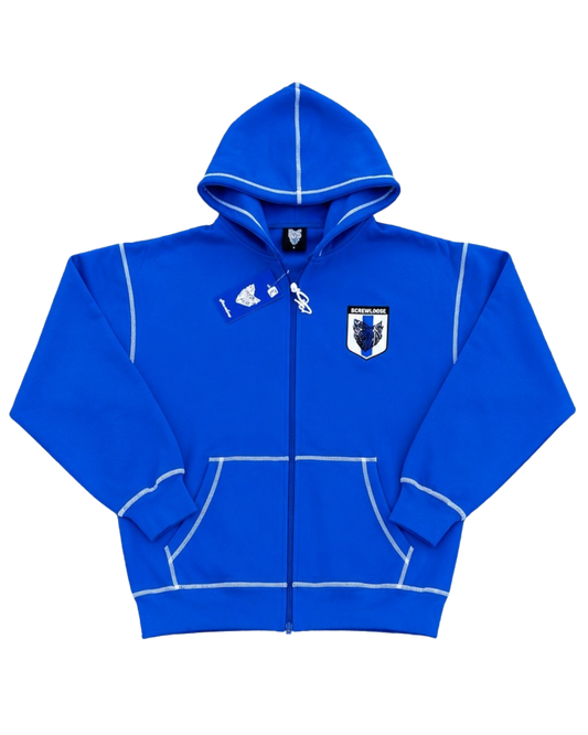 SCREWLOOSE OG JAPAN ZIP-UP HOODIE - YOKOHAMA BLUE