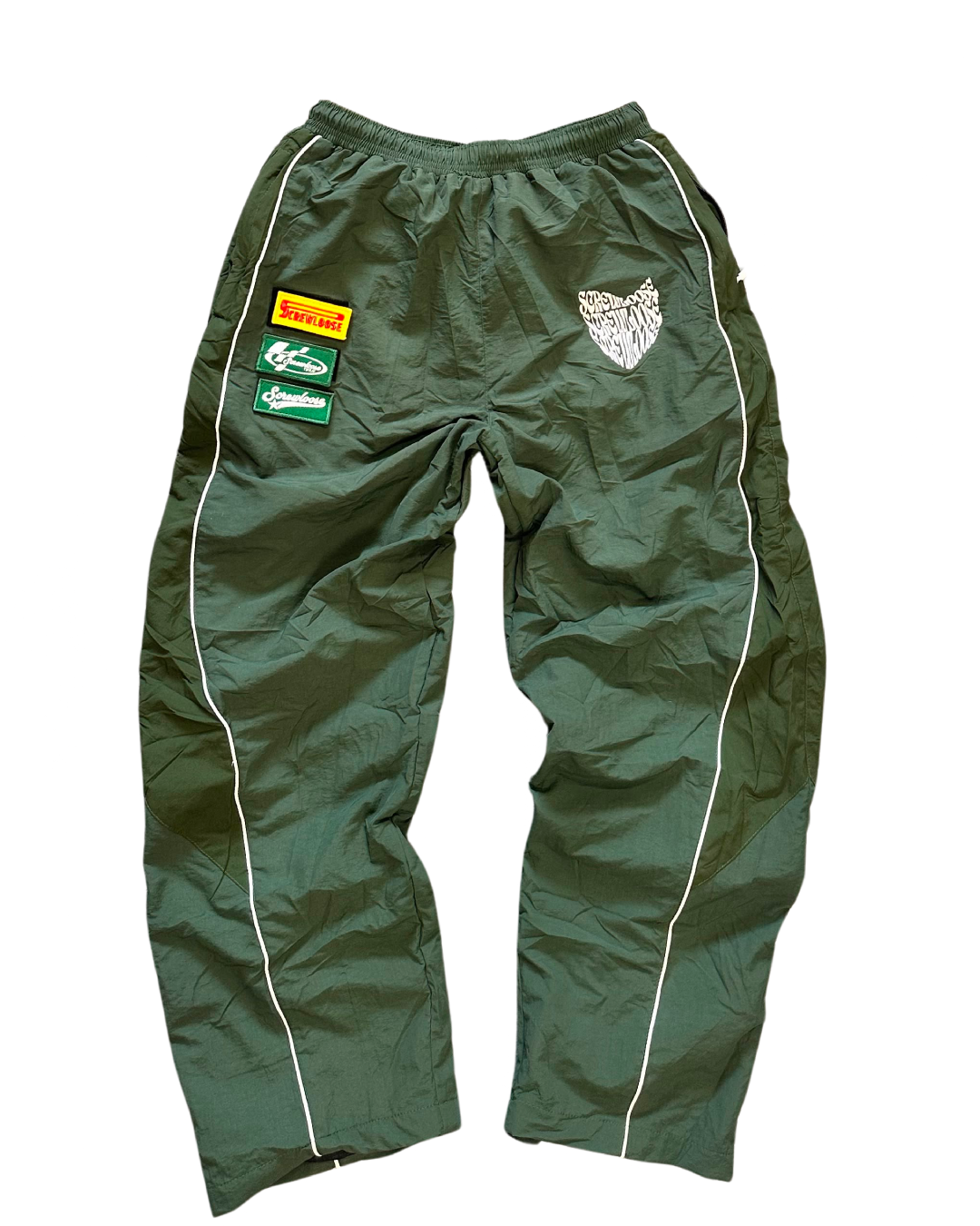 SCREWLOOSE TRACK PANTS - OLIVE GREEN/KHAKI