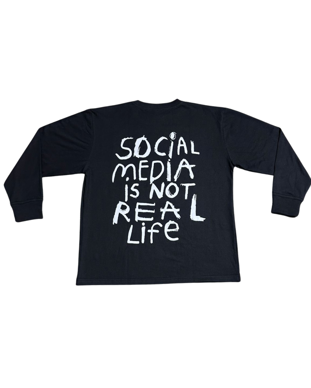 SCREWLOOSE OG LONGSLEEVE SOCIAL MEDIA T-SHIRT - BLACK