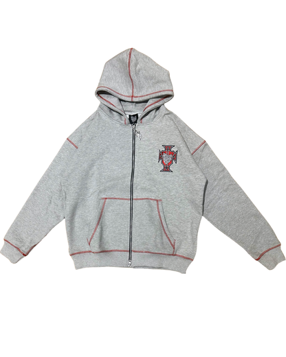 SCREWLOOSE Portugal Zip-Up Hoodie - Grey