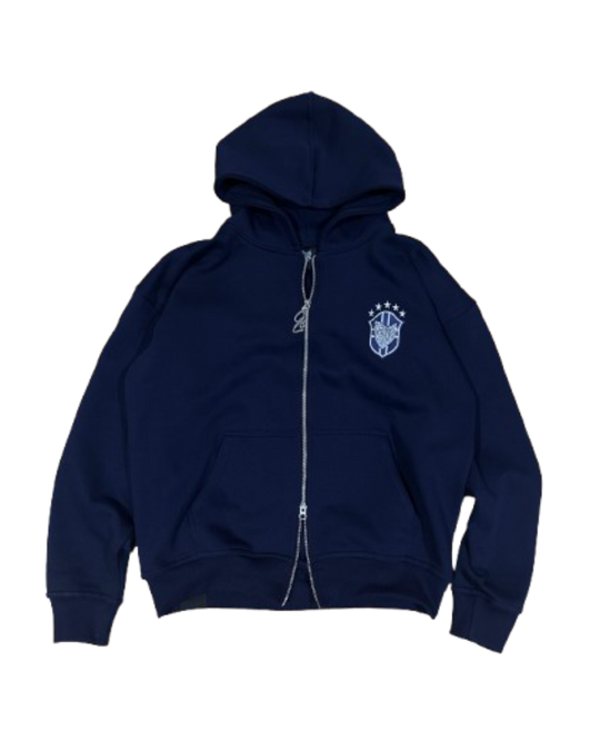 SCREWLOOSE Brazil Zip-Up Hoodie - Navy