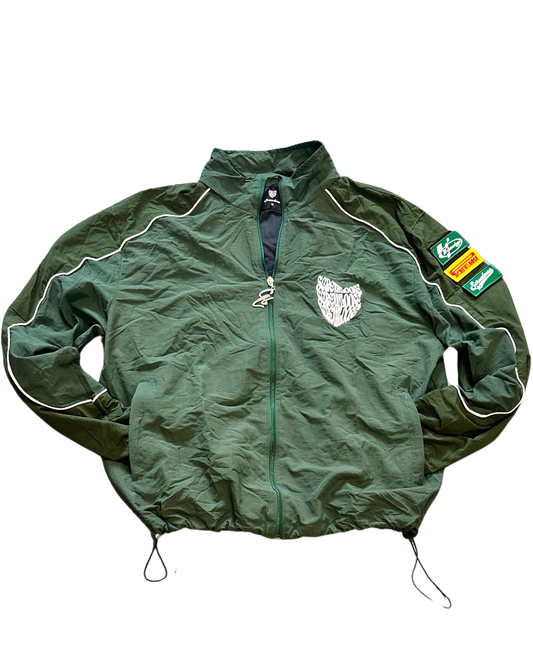 SCREWLOOSE SHELL TRACK TOP - OLIVE GREEN/KHAKI